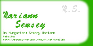 mariann semsey business card